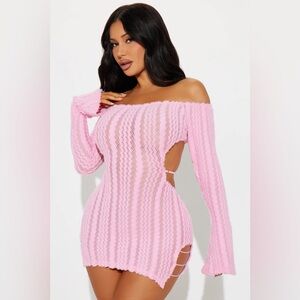 It's My World Sweater Micro Mini Dress - Pink